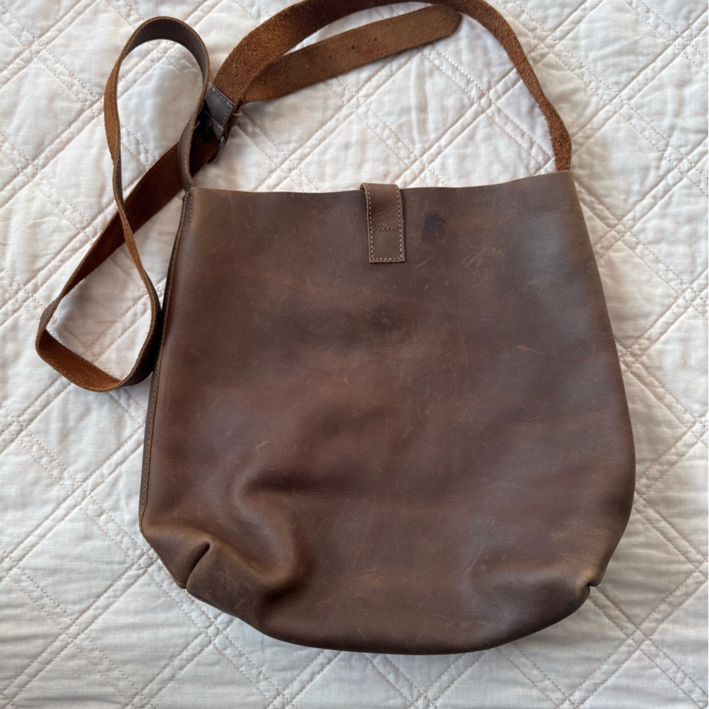 Brown Genuine Leather Shoulder Bag - Picture 2 of 3